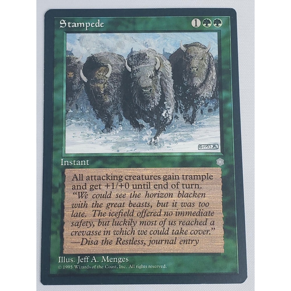 Stampede Ice Age 1995 MTG Green Instant Old‎ Border Vintage Card